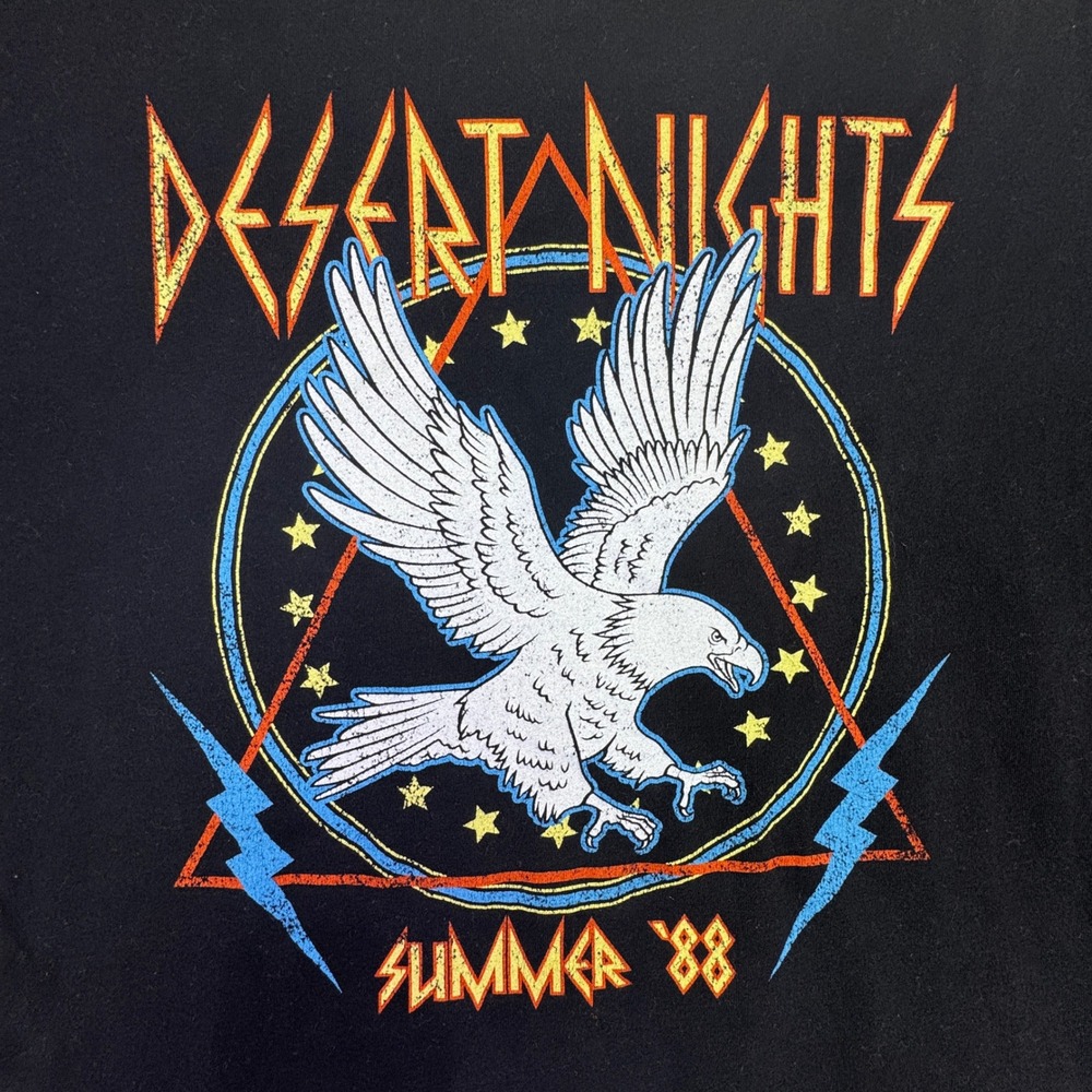 Lotus Fashion Shirt Men's Medium Desert‎ Nights Summer 88 Eagle Graphic Black